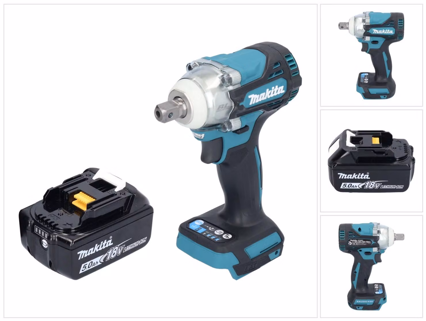 Avvitatore a impulsi a batteria Makita DTW 301 T1 18 V 330 Nm 1/2" brushless + 1x batteria ricaricabile 5,0 Ah - senza caricabatterie