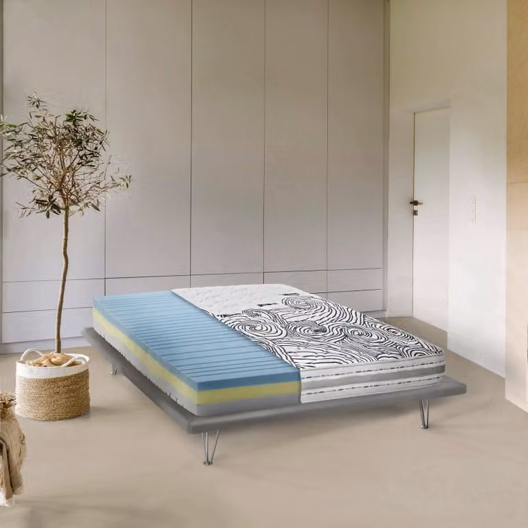 Talamo Italia Materasso Piazza e Mezza Malika 120x190x22h cm Bianco, Sfoderabile Grado Rigidità 4/5  Italy