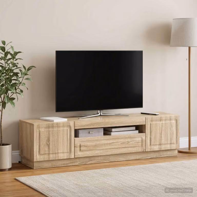 Mobile TV LED vidaXL in legno ingegnerizzato Rovere Sonoma, Marrone