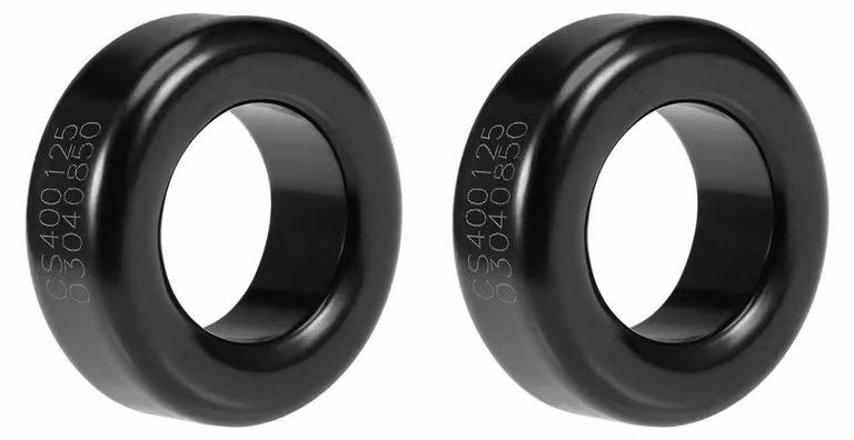 2 nuclei toroidali in ferrite, dimensioni 23,5 x 40,5 x 14,7 mm