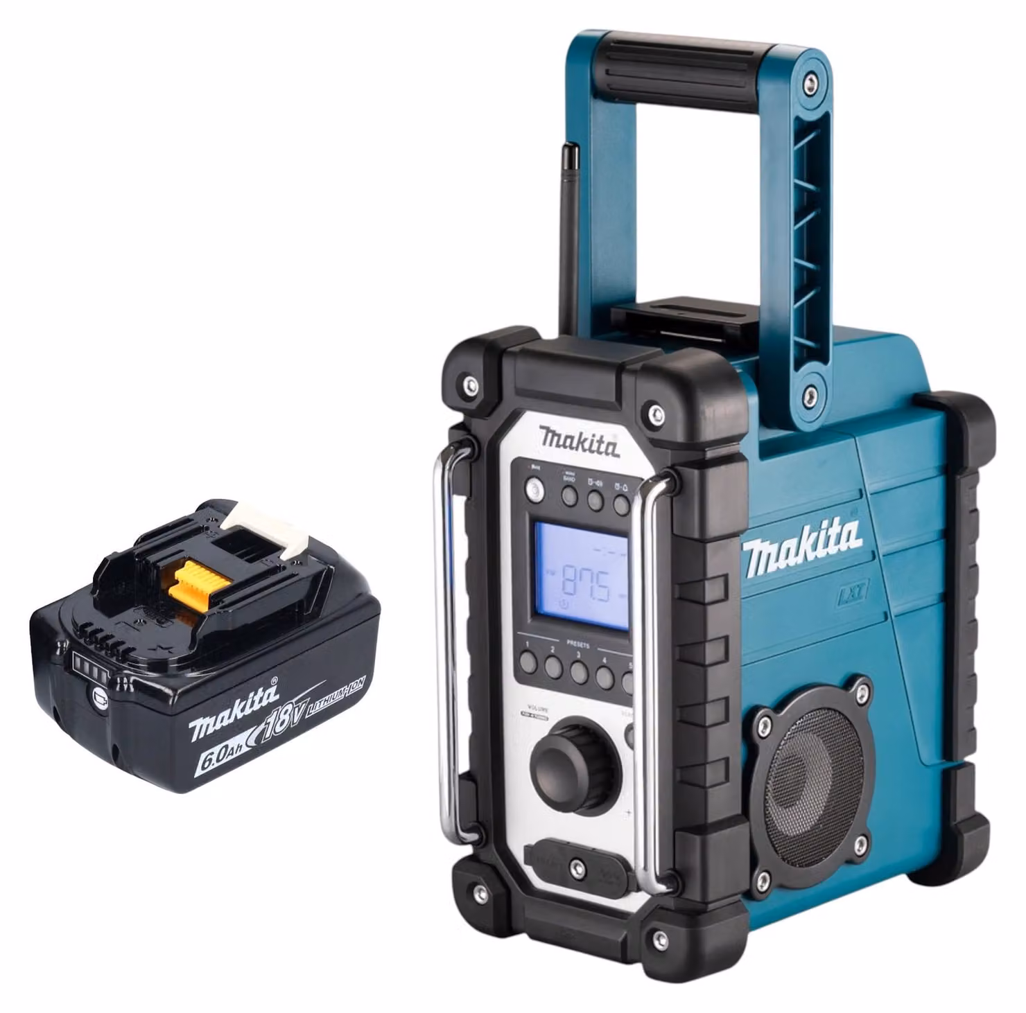 Radio da cantiere a batteria Makita DMR 116 G1 14,4 - 18 V AM FM AUX + 1x batteria 6,0 Ah - senza caricabatteria