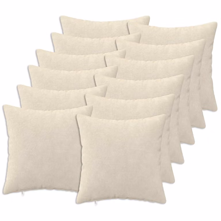 vidaXL Cuscino con cuscino HEERLEN 12 pz Crema Fleece in microfibra