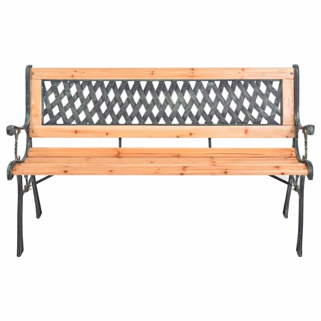 Panchina da giardino 116 cm in ghisa e legno di abete massiccio