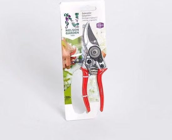 Forbici da giardino piccole con molla e chiusura di sicurezza, 17 cm, rosa