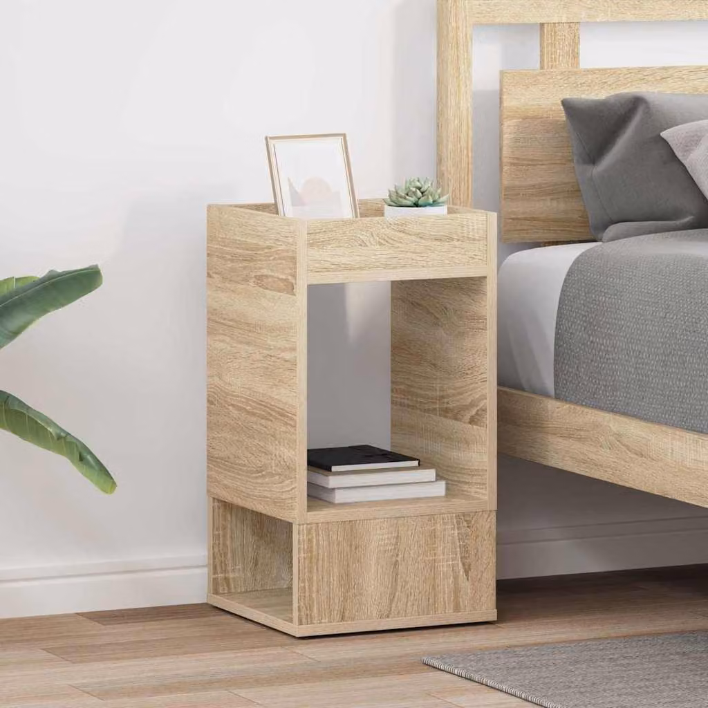 Set di 2 tavolini moderni vidaXL in rovere color marrone, L/P/H: 30 x 30 x 56 cm