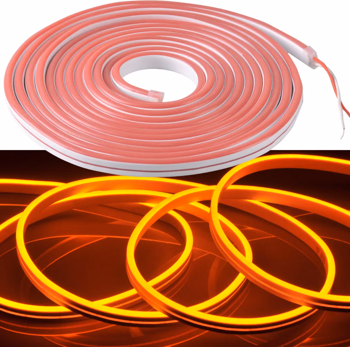 Nastro led NEON 12V 5m Arancione IP65 315069 Polux