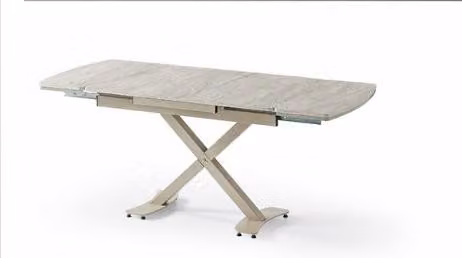 Tavolo da pranzo in marmo, confortevole, moderno, allungabile, beige, con rotelle