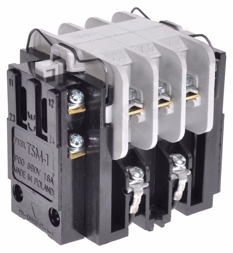 Schütz 16A, 3 poli, 24V AC, 2 contatti normalmente aperti (NA), 2 contatti normalmente chiusi (NC), modello TSM-1, codice 3211-010002