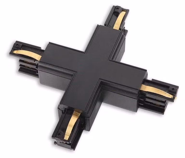 Connettore tipo "X" TRACK, colore nero, DOBAC MHT1-X-BK, MaxLight