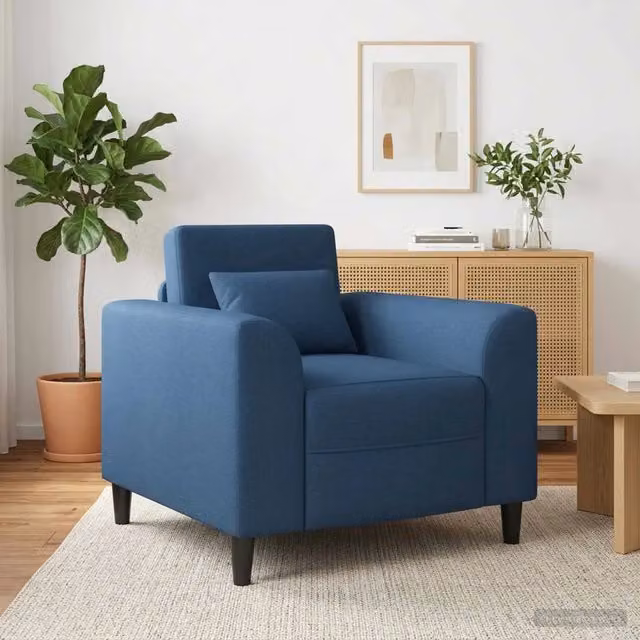 Poltrona-Divano Sedia Blu Tessuto 250732