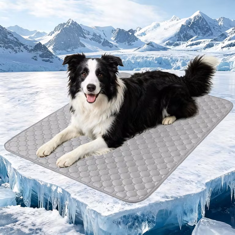 Tappetino refrigerante per cani, auto-raffreddante, lavabile, ideale per l'estate, taglia XL (100x70 cm), colore grigio