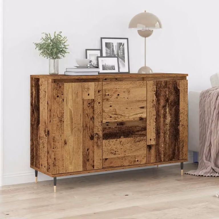 Credenza moderna vidaXL in legno ingegnerizzato marrone e nero, L 101,5 x P 35 x H 70 cm