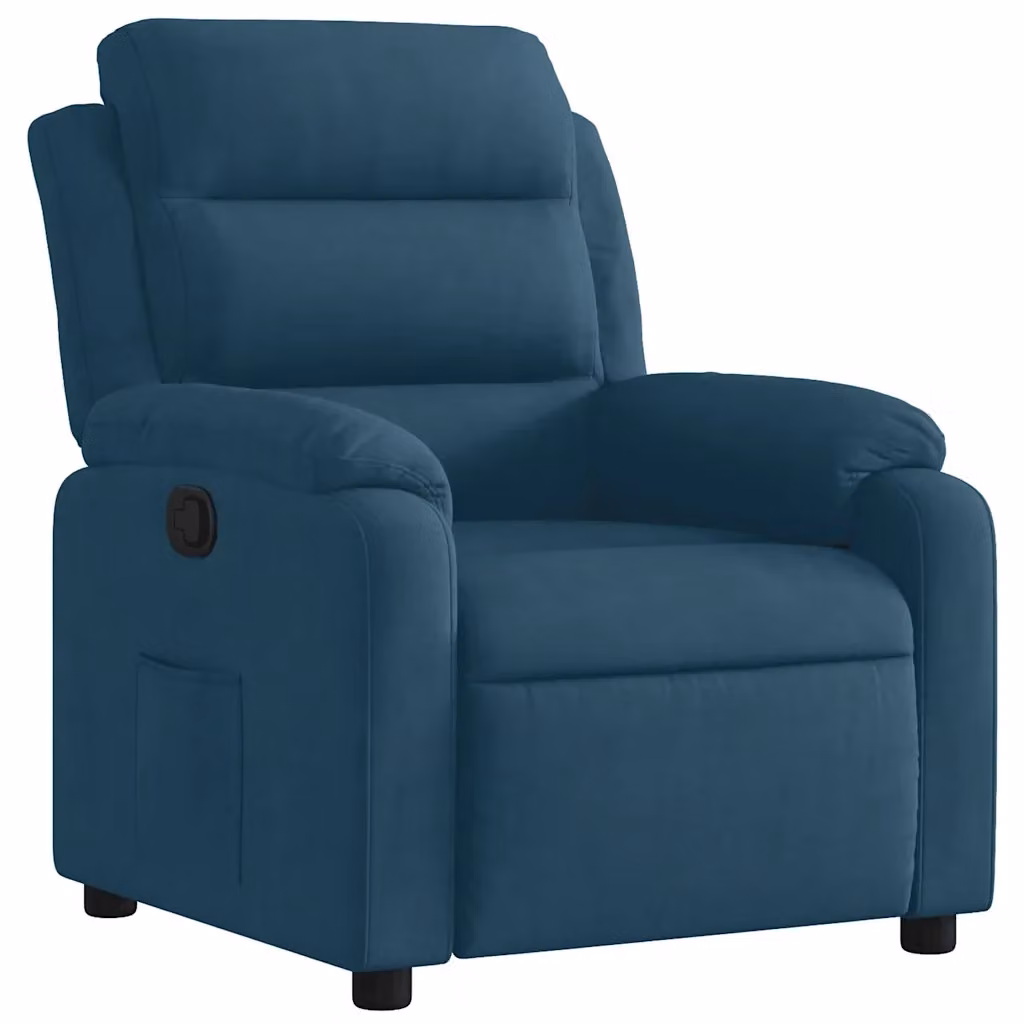 Poltrona Reclinabile Relax in Velluto Blu vidaXL – 2