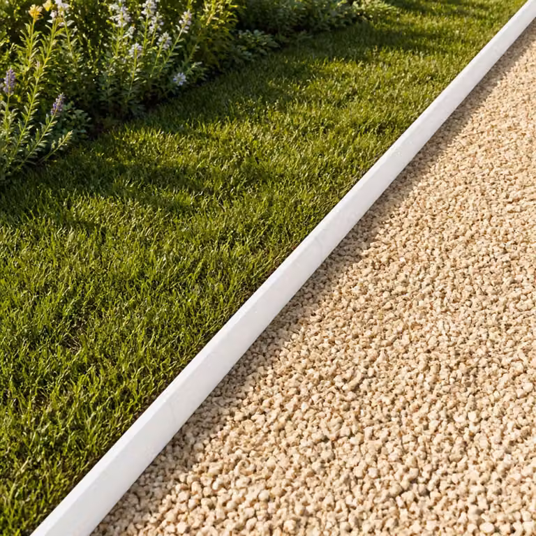 Set di 2 profili di copertura per giardino vidaXL in acciaio bianco, L 100 cm x P 5 cm x H 5 cm