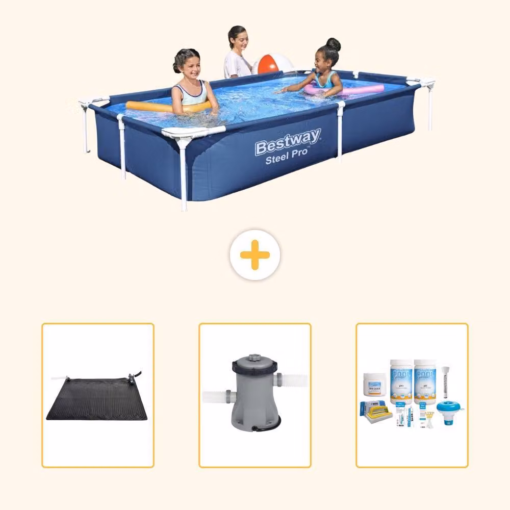 Bestway Steel Pro, piscina rettangolare - 221x150x43 cm - 4 pezzi - Modello S22707