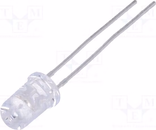 1 LED, angolo di emissione 30°, 5mm, 20mA, 3200÷5500 mcd, HLMP-CB3A-UV0DD, diodo LED a montaggio superficiale (THT), 5mm, blu, 2,8÷3,8V