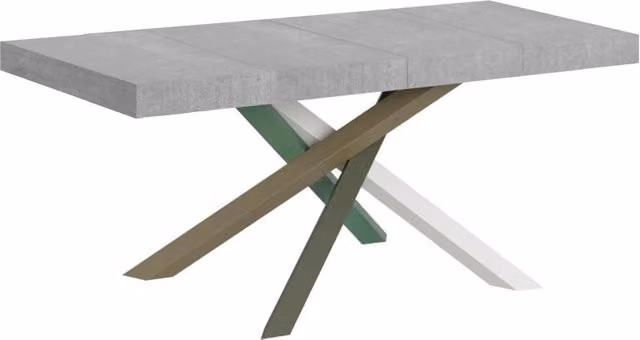Tavolo allungabile Volta Premium in cemento grigio con telaio a X L/P: 90 x 130/234 cm – 1