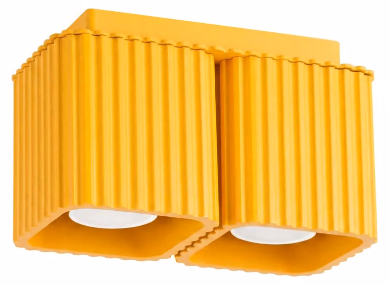 Plafoniera RIFF 2 gialla GU10 2xGU10 10W alluminio 12x10x20,5cm Sollux Lighting