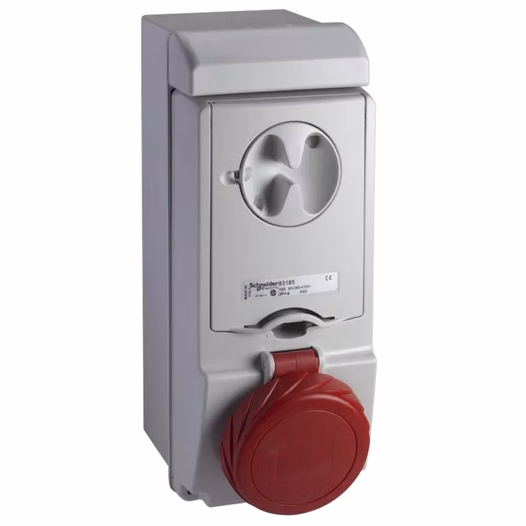 Presa a muro Schneider Electric con blocco di sicurezza - 32 A, 3p+N+E, 380-415 V CA, IP65 83197