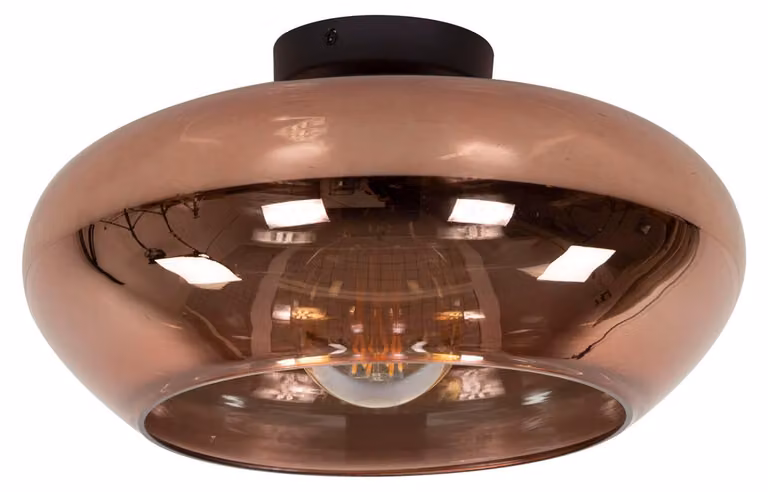 Lampada da soffitto FURNLUX Elevate Nero e vetro nero 40 cm / Colore principale: nero / Dimensioni: 40 x 22 x 40 cm