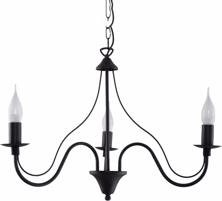 Lampada a sospensione BERON a 3 luci E14 nera LUMILO