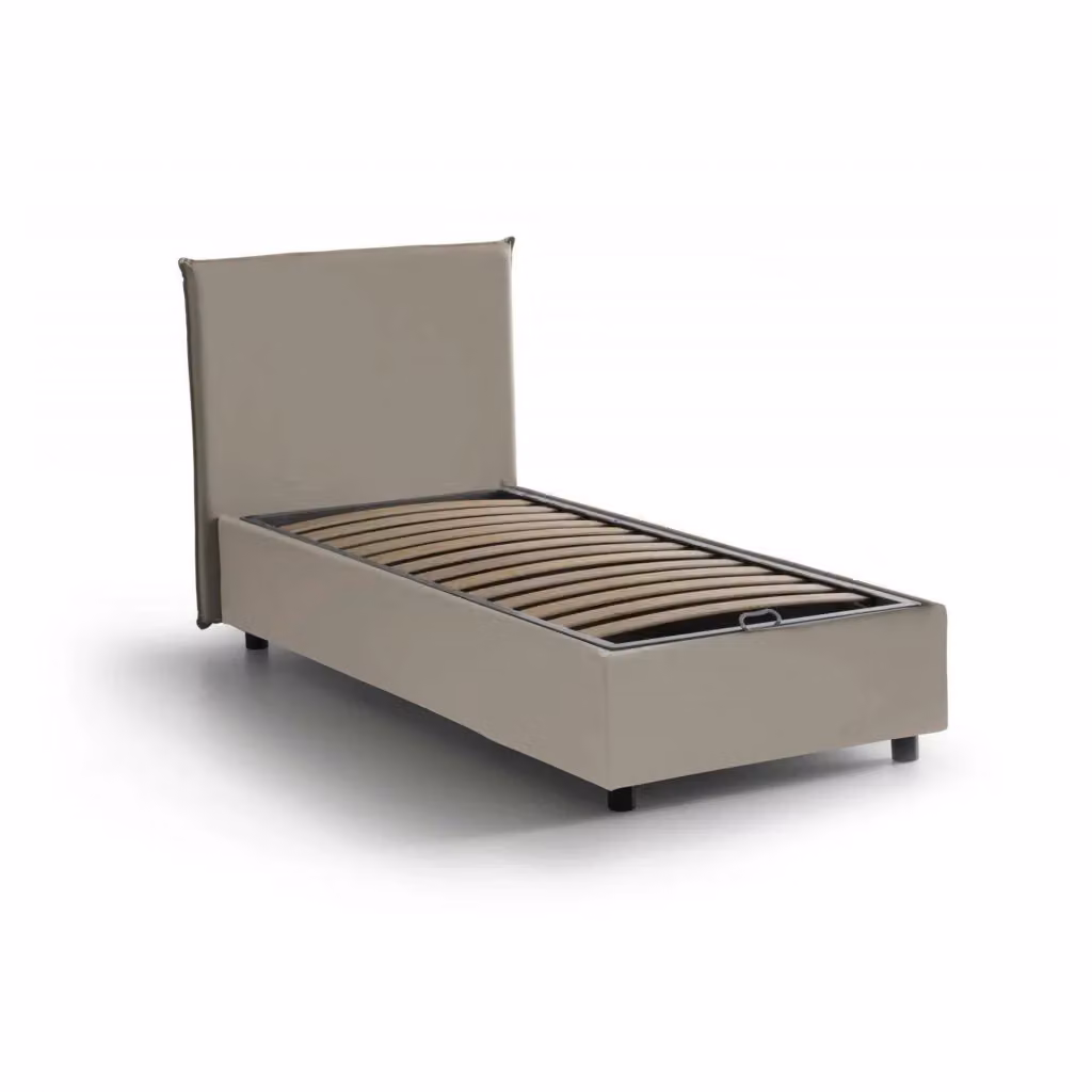 Artemisiai, Letto Singolo Contenitore Talamo Italia, Grigio Tortora, L/P: 90 x 200 cm – 2