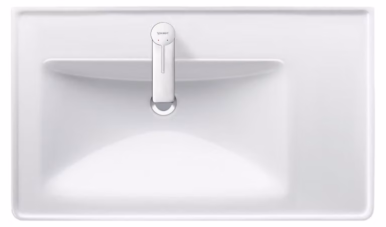 Duravit D-Neo lavabo pour meuble, bassin à gauche, 800x480mm, 1 trou pour robinet, avec trop-plein, blanc brillant, 2369800000, 2369800000