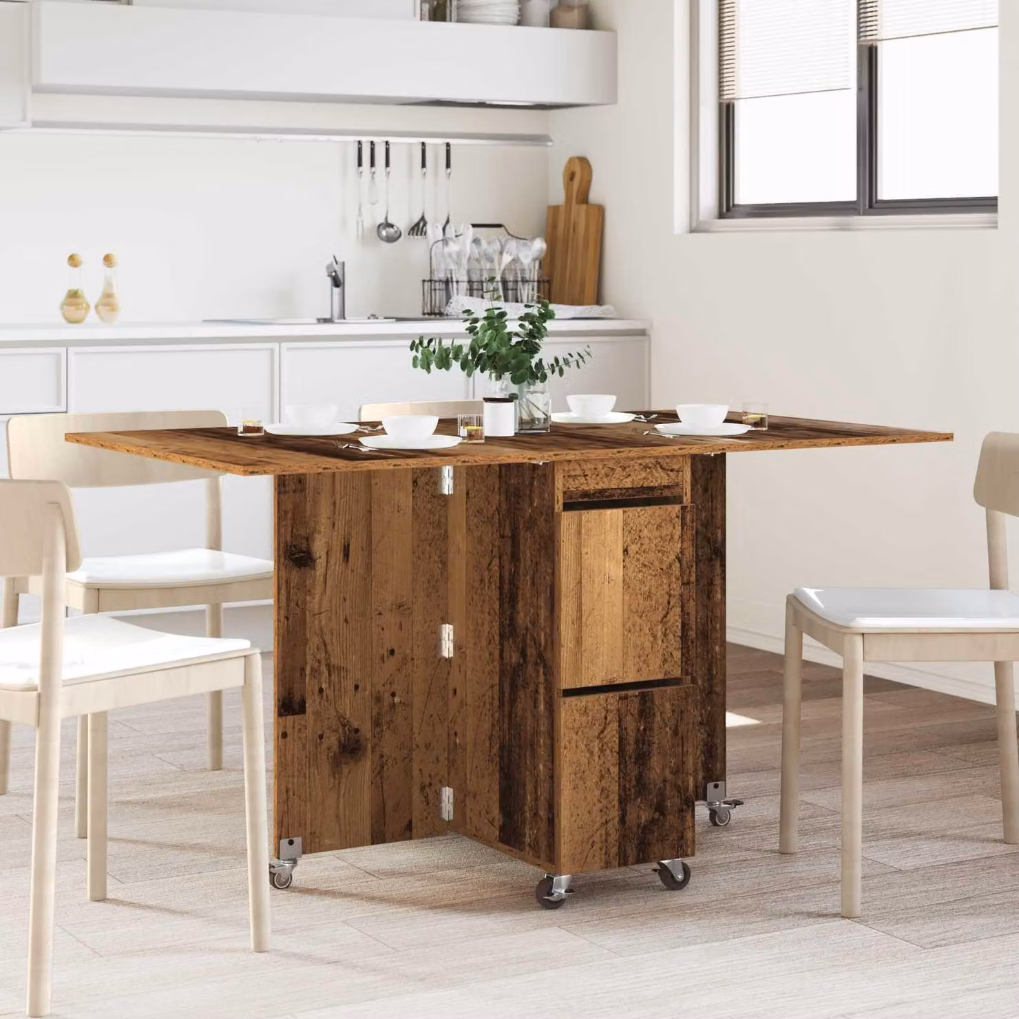 Maison Exclusive - Tavolo da pranzo, dimensioni 140 x 80 x 77 cm, realizzato in materiale composito di legno, legno riciclato, forma rettangolare