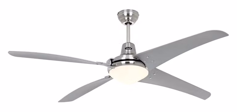 Ventilatore da soffitto CasaFan MIRAGE 142 con luce, cromato e grigio