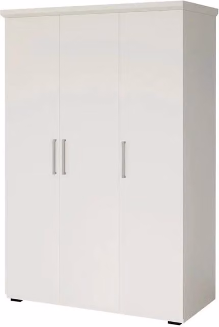 Armadio TOM 3 porte bianco opaco con guardaroba 120 cm