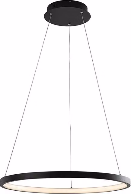 ZERUM Sospensione LED 32W 3000K Nero - Lampada Anello in Alluminio IP20 Design Minimale per Ambienti Moderni - Rossini Group