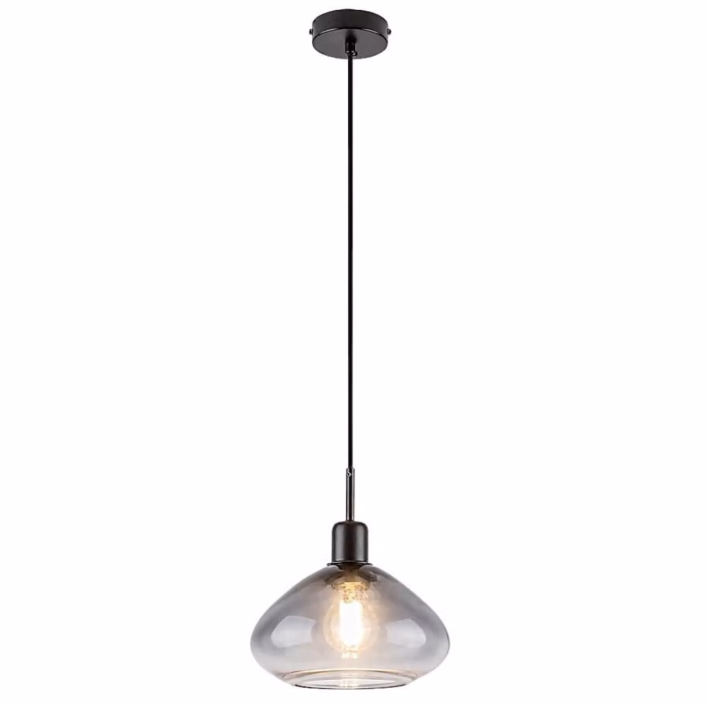 Rabalux 72021 Lampada a sospensione 1 spot Dvora, E27, nero-grigio, sfera rotonda, moderno, ø220mm