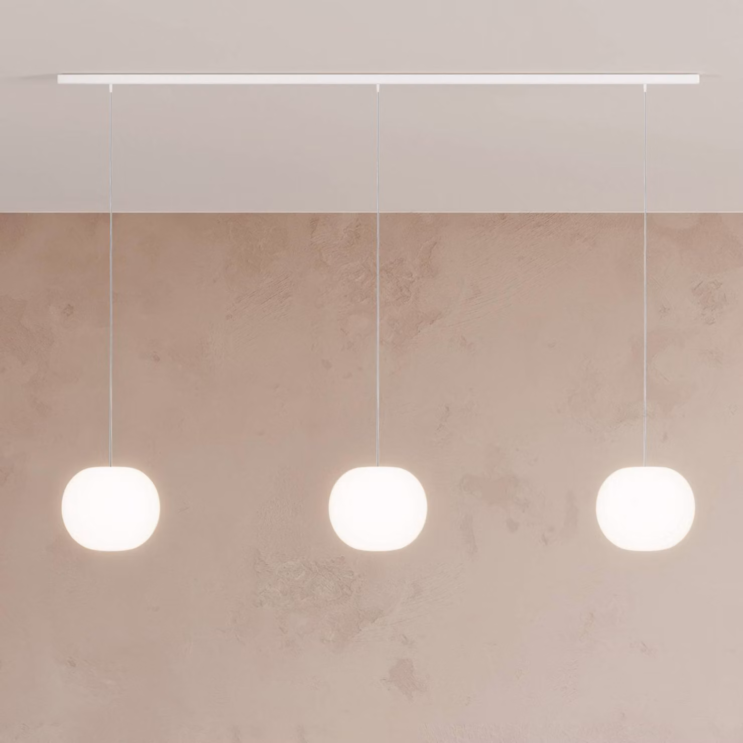 Casablanca Lampada a sospensione Acai, dimmerabile, Bianco / Opale, Soggiorno / Sala da pranzo, Vetro, Lampada a sospensione