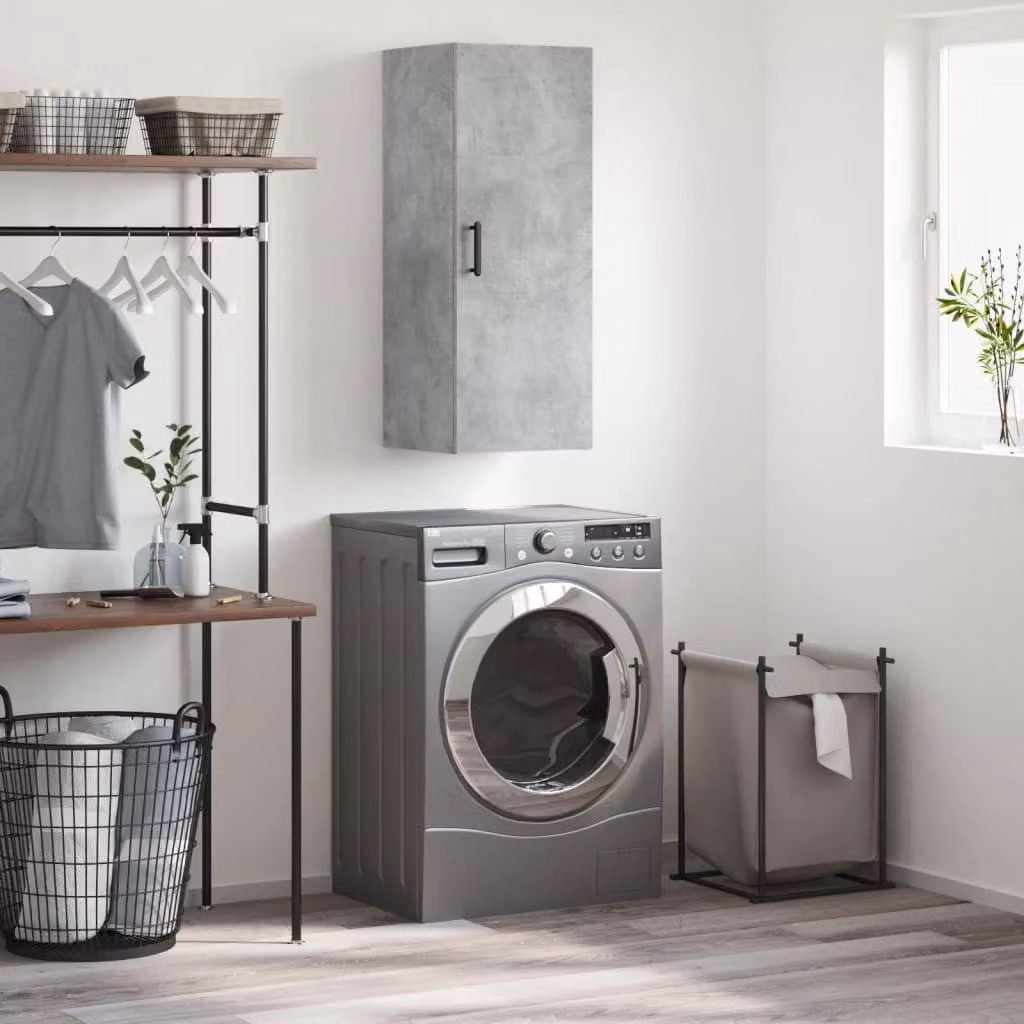Mobile a parete vidaXL moderno in legno MDF grigio opaco L: 34,5 cm, P: 34 cm, H: 90 cm
