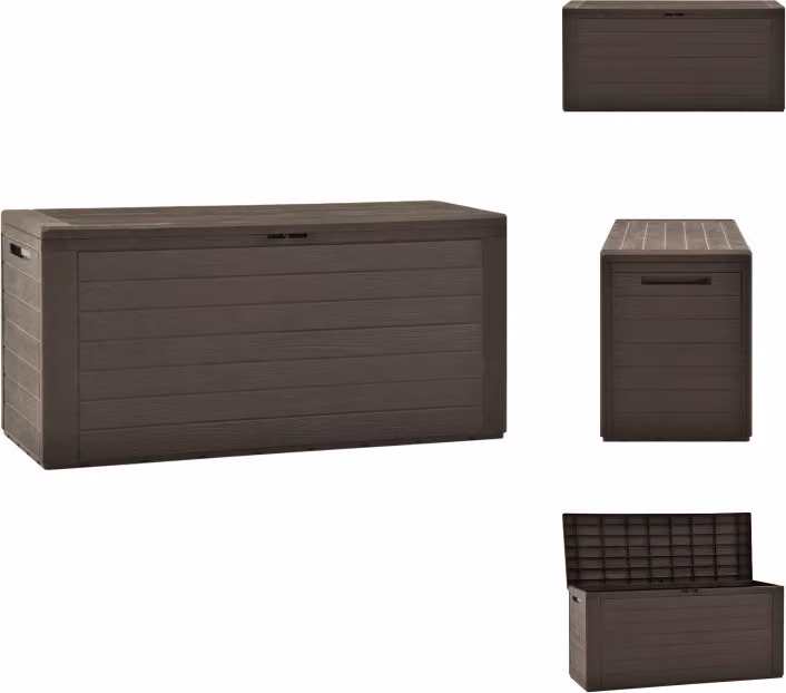 vidaXL Cassetta da giardino marrone 116x44x55 cm - Cassette da giardino