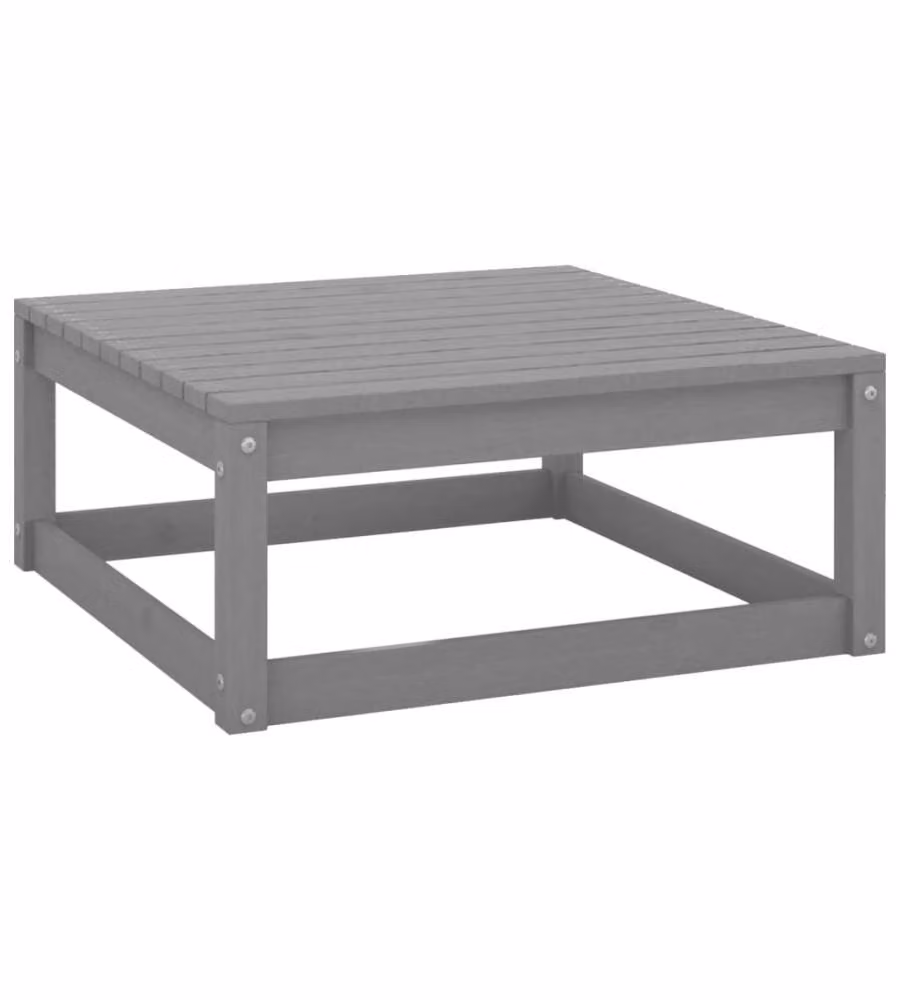 Sgabello da Giardino con Cuscino Grigio Legno Massello di Pino