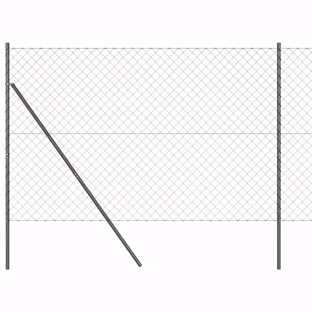 Recinzione a maglie di catena vidaXL in acciaio rivestito in PVC grigio, da fissare a terra, 25 x 1,5 m – 2