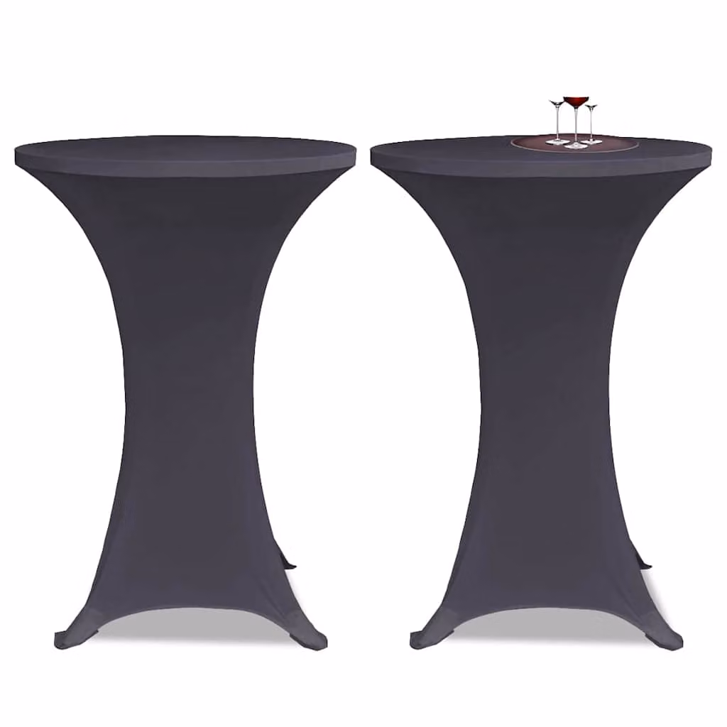 Set di 2 coperture elastiche lavabili per tavolo vidaXL, colore antracite, diametro 70 cm