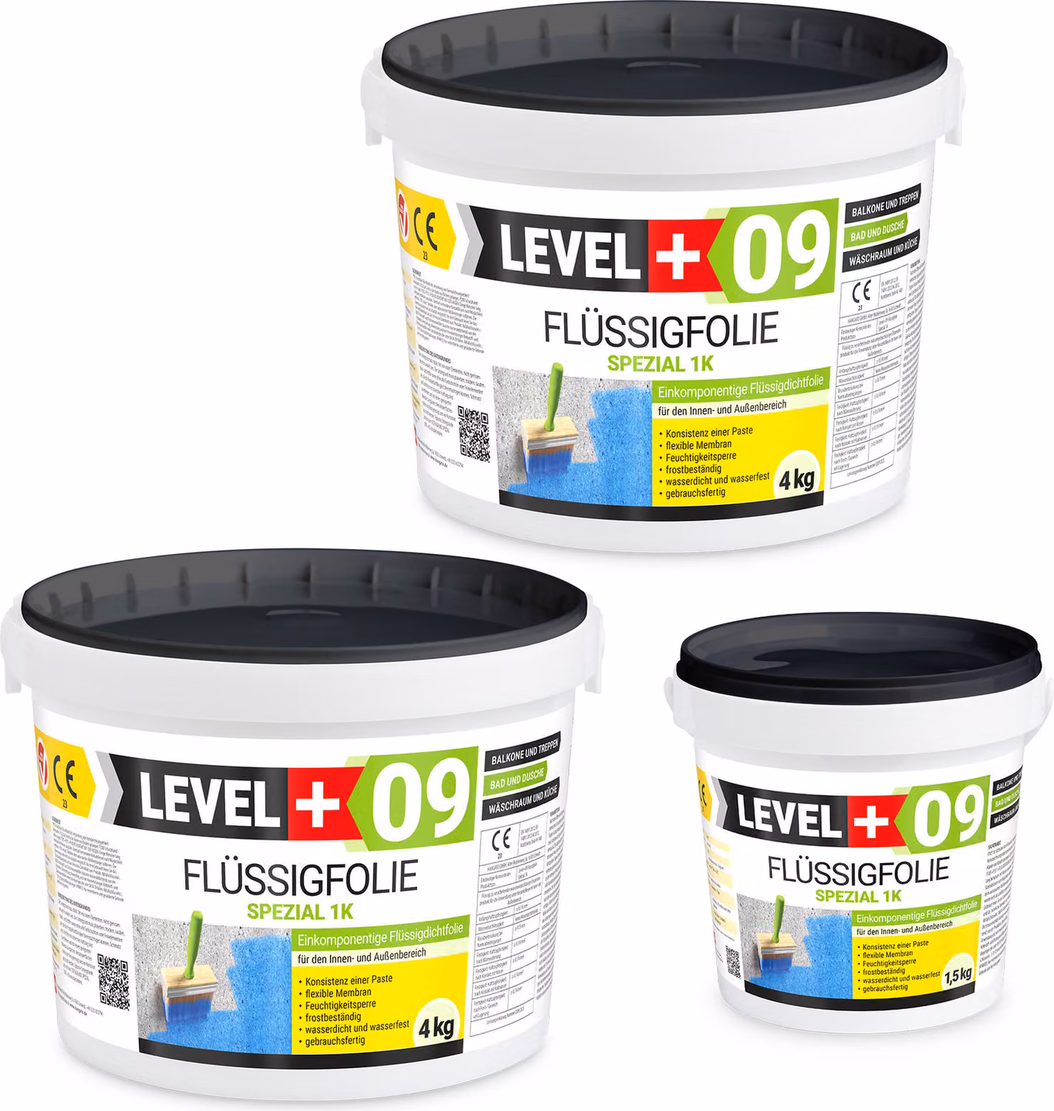 Film sigillante 9,5 kg Film liquido per bagni e balconi Impermeabilizzazione LEVEL+ RM09