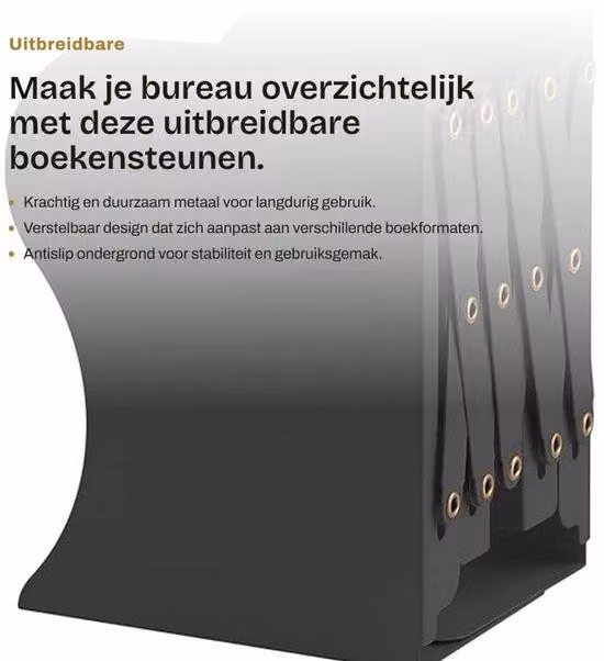 Portaoggetti metallico per libri, regolabile - Organizzatore da scrivania antiscivolo - Porta libri da utilizzare sulla scrivania - 19,5 x 14,6 cm