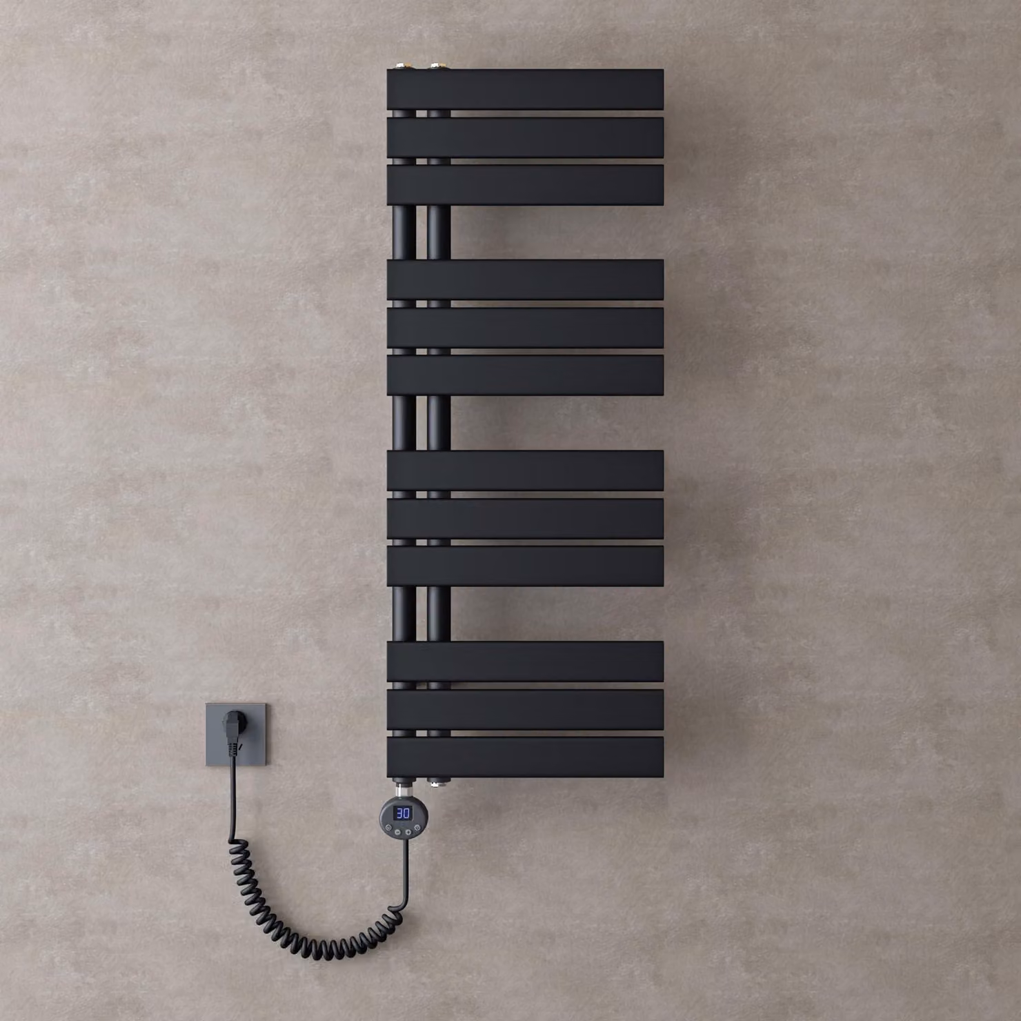 doporro Scaldasalviette Elettrico Bagno con Termostato Digitale e Funzione Timer 104x40cm 800W Antracite, Termoarredo Elettrico Temperatura Regolabile, Radiatore da Parete Verticale - FN