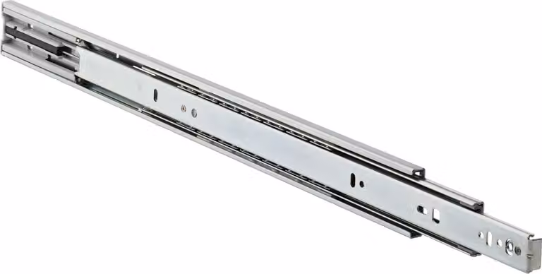 Accuride 3832EC-D Guida con gabbia a sfere Soft Close - Guida per cassetti lunghezza 600 mm ad estrazione totale portata 45 kg, acciaio galvanizzato