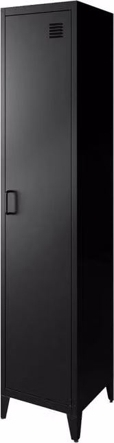 Armadio industriale Sweeek in metallo nero con ante a battente e ripiani interni per camera o ufficio H: 180 cm, L: 38 cm, P: 38 cm