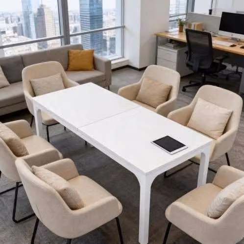 Tavolo da pranzo rettangolare 200 x 70 cm bianco per 6-8 persone