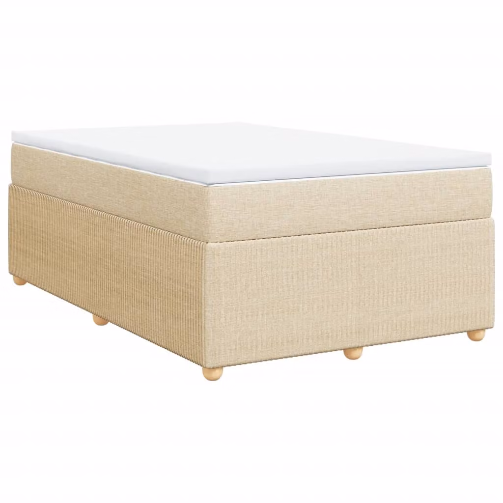 Giroletto a Molle con Materasso Crema 120x200 cm in Tessuto