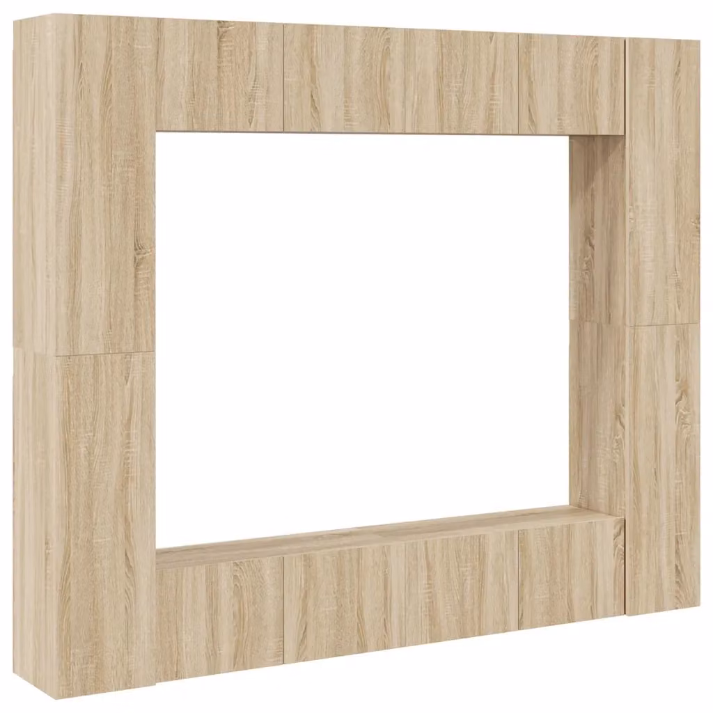 Set di mobili porta TV da soggiorno vidaXL in legno multistrato color rovere, 8 pezzi – 2
