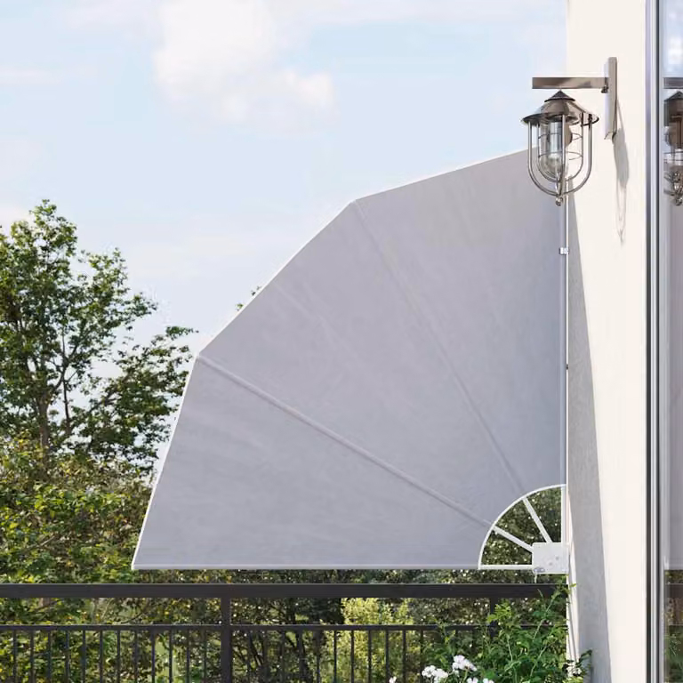 vidaXL Tenda Laterale per Balcone Pieghevole Grigia L/P: 140 x 140 cm