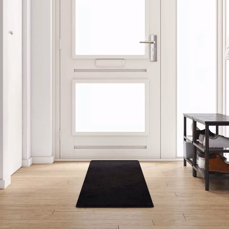 Runner in moquette vidaXL nero, moderno e antiscivolo, 100% polipropilene, L: 300 cm, P: 50 cm