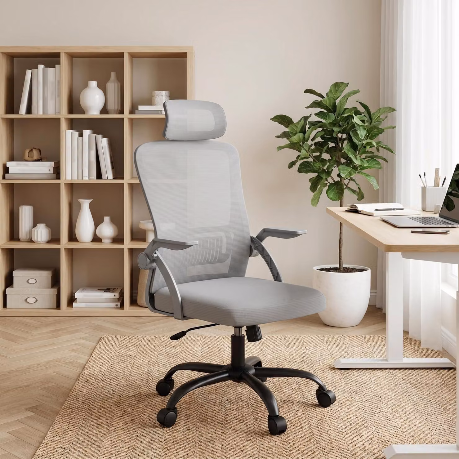 Sedia da ufficio ergonomica con poggiatesta regolabile