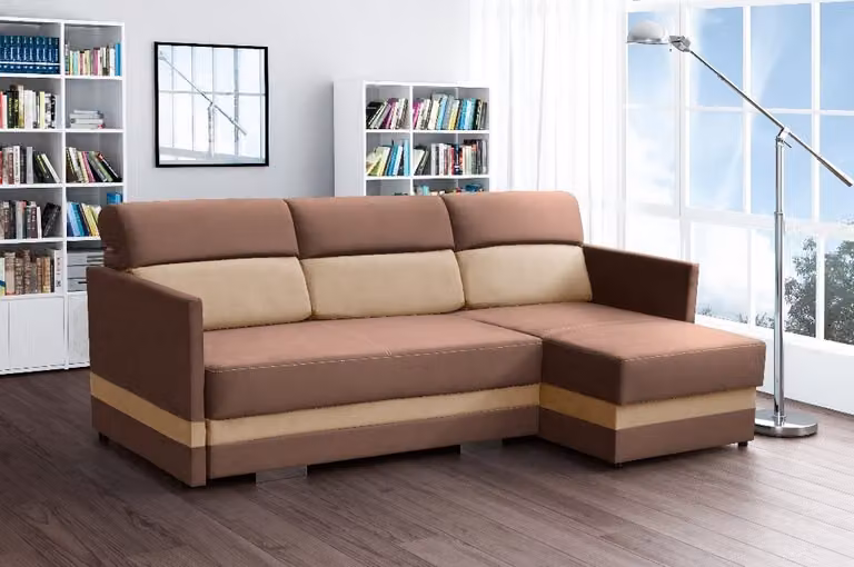 Ecksofa mit Schlaffunktion Bettfunktion Kasten Bett Sofa Wohnlandschaft Couch